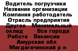 Водитель погрузчика › Название организации ­ Компания-работодатель › Отрасль предприятия ­ Другое › Минимальный оклад ­ 1 - Все города Работа » Вакансии   . Амурская обл.,Магдагачинский р-н